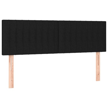 Tăblii de pat, 2 buc., negru, 72x5x78/88 cm, textil - Img 2