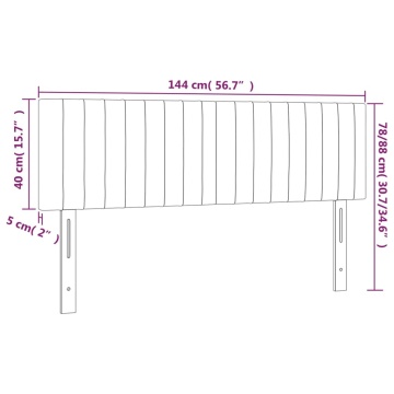 Tăblii de pat, 2 buc., negru, 72x5x78/88 cm, textil - Img 7