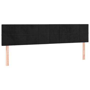 Tăblii de pat, 2 buc, negru, 80x5x78/88 cm, catifea - Img 2