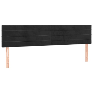Tăblii de pat, 2 buc, negru, 80x5x78/88 cm, catifea - Img 2