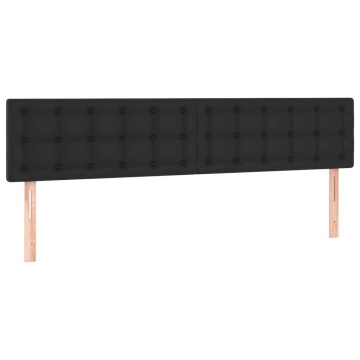 Tăblii de pat, 2 buc, negru, 80x5x78/88 cm, piele ecologică - Img 2