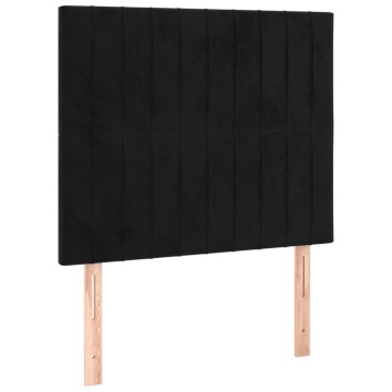 Tăblii de pat, 2 buc, negru, 90x5x78/88 cm, catifea - Img 2