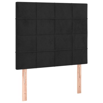 Tăblii de pat, 2 buc, negru, 90x5x78/88 cm, catifea - Img 2