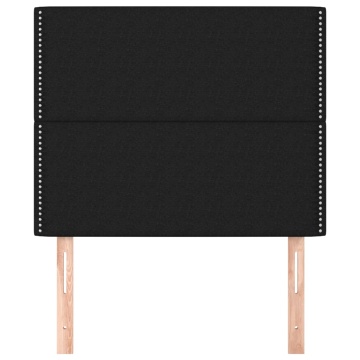Tăblii de pat, 2 buc, negru, 90x5x78/88 cm, textil - Img 3