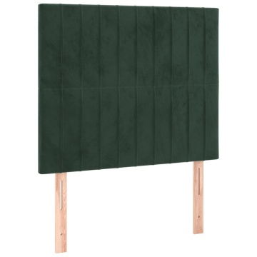 Tăblii de pat, 2 buc, verde închis, 90x5x78/88 cm, catifea - Img 2