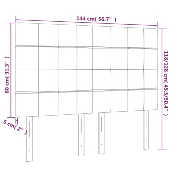 Tăblii de pat, 4 buc, gri închis, 72x5x78/88 cm, textil - Img 7