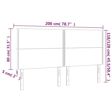 Tăblii de pat, 4 buc, negru, 100x5x78/88 cm, piele ecologică - Img 7