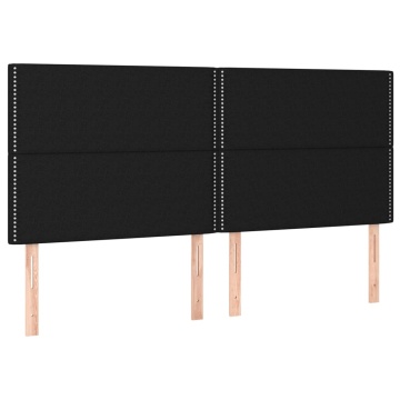 Tăblii de pat, 4 buc, negru, 100x5x78/88 cm, textil - Img 2