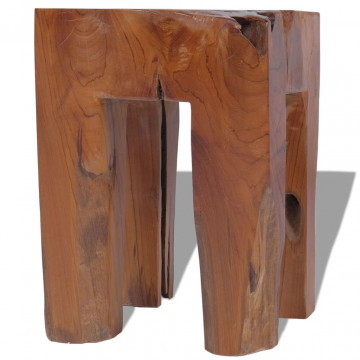 Taburet, lemn de tec masiv - Img 6