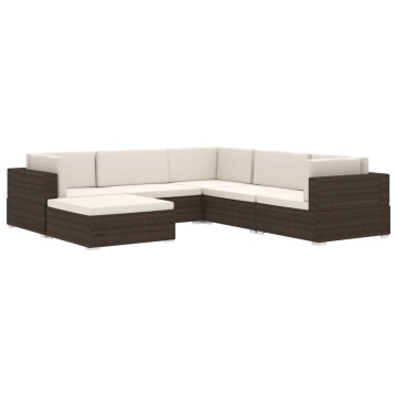 Taburet modular, 1 buc., negru, poliratan, cu pernă - Img 9
