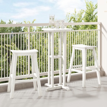 Taburete de Bar 2 buc Alb HDPE - Img 1