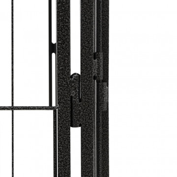 Țarc câini 24 panouri negru 100x50 cm oțel vopsit electrostatic - Img 7