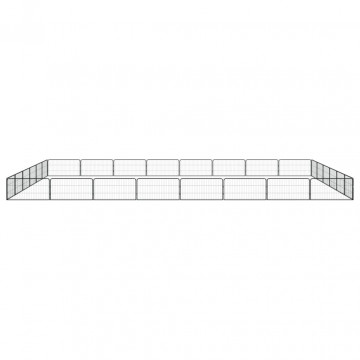 Țarc câini 28 panouri negru 100x50 cm oțel vopsit electrostatic - Img 2
