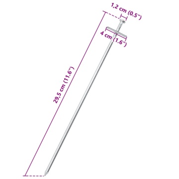 Țăruși de cort, 24 buc., 29,5 cm, Ø6 mm, oțel galvanizat - Img 5