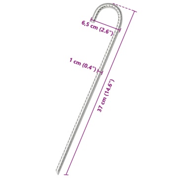 Țăruși de cort, 6 buc., 37 cm, Ø10 mm, oțel galvanizat - Img 5