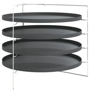 Tăvi pentru pizza, 4 buc., cu suport, Ø 28 cm, oțel - Img 2