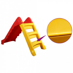 Tobogan pliabil pentru copii de interior & exterior roșu/galben - Img 6
