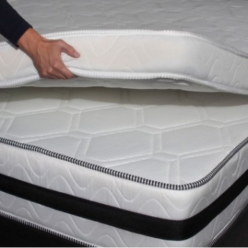 Topper saltea 140x190 spuma 10cm, fermitate medie spre tare, spuma poliuretanica, husa fixa matlasata, microfibra, Saltsib - Img 2