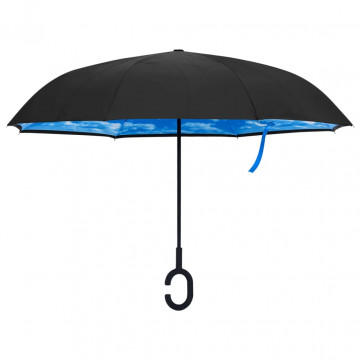 Umbrelă cu mâner în formă de C, negru, 108 cm - Img 1