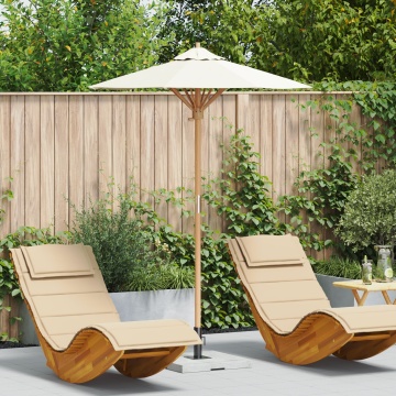 Umbrela de Grădină Alb Crem 150x210 cm din Bambus - Img 1