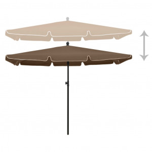 Umbrelă de grădină cu stâlp, gri taupe, 210x140 cm - Img 4