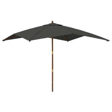 Umbrelă de grădină stâlp din lemn, antracit, 300x300x273 cm - Img 2