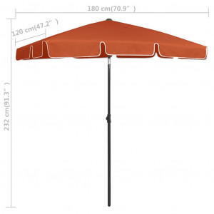 Umbrelă de plajă, cărămiziu, 180x120 cm - Img 7