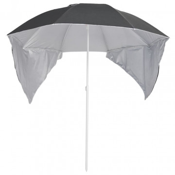 Umbrelă de plajă cu pereți laterali Antracit 215 cm - Img 2