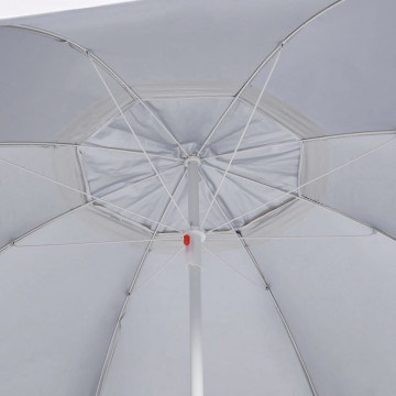 Umbrelă de plajă cu pereți laterali, nisipiu, 215 cm - Img 5