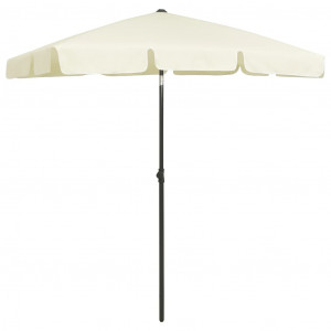 Umbrelă de plajă, galben nisip, 180x120 cm - Img 1
