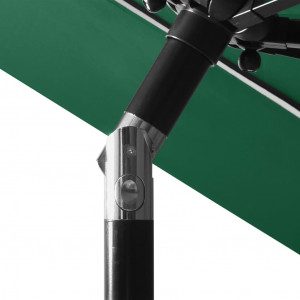 Umbrelă de soare 3 niveluri, stâlp de aluminiu, verde, 3 m - Img 5