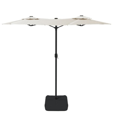 Umbrelă de soare cu două capete cu LED, alb nisipiu, 316x240 cm - Img 8