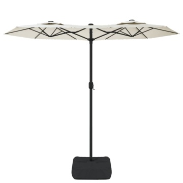 Umbrelă de soare cu două capete cu LED, alb nisipiu, 316x240 cm - Img 4
