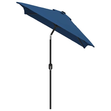 Umbrelă de soare cu stâlp metalic, albastru azur, 300x200 cm - Img 3