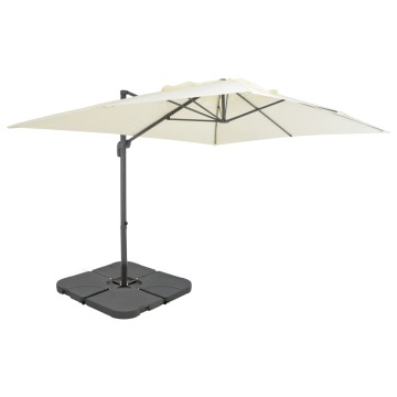 Umbrelă de soare de grădină, bază portabilă, nisipiu - Img 1