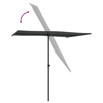 Umbrelă de soare de grădină cu stâlp aluminiu antracit 2x1,5 cm - Img 5