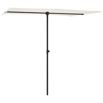 Umbrelă de soare de grădină stâlp aluminiu alb nisipiu 2x1,5 m - Img 3