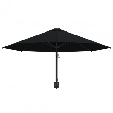 Umbrelă de soare de perete cu stâlp metalic, negru, 300 cm - Img 4