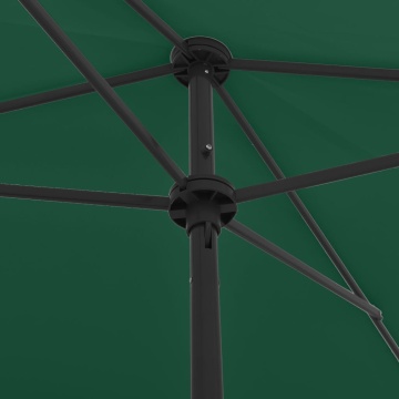 Umbrelă de soare de plajă, verde, 200x125 cm - Img 5