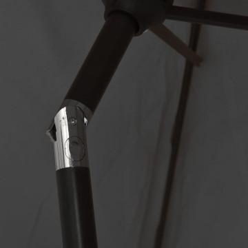 Umbrelă de soare exterior, stâlp metal, antracit, 300 x 200 cm - Img 5