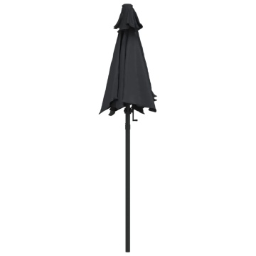 Umbrelă de soare, negru, 200 x 224 cm, aluminiu - Img 4