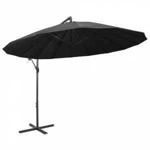 Umbrelă de soare suspendată, antracit, 3 m, stâlp de aluminiu - Img 3