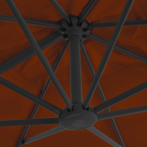 Umbrelă în consolă cu stâlp din aluminiu, cărămiziu, 300x300 cm - Img 2