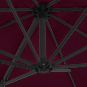 Umbrelă în consolă cu stâlp din oțel, roșu bordo, 250x250 cm - Img 2