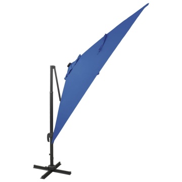 Umbrelă în consolă cu stâlp și LED-uri, albastru azur, 300 cm - Img 2