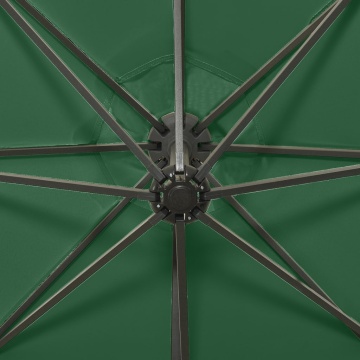 Umbrelă în consolă cu stâlp și LED-uri, verde, 300 cm - Img 7