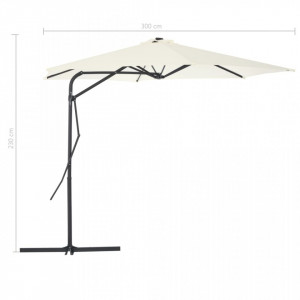 Umbrelă soare de exterior cu stâlp din oțel, nisipiu, 300 cm - Img 5