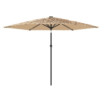 Umbrelă soare de grădină cu stâlp din oțel, maro 288x288x225 cm - Img 4