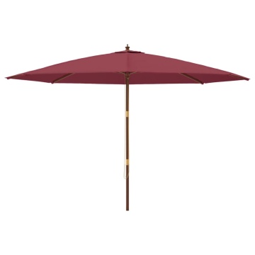Umbrelă soare de grădină stâlp din lemn, roșu bordo, 400x273 cm - Img 3