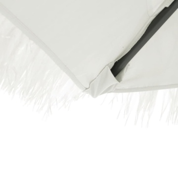 Umbrelă soare de grădină stâlp din oțel, alb 223x223x213cm - Img 6